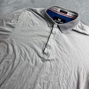 Buttercloth Icy Cotton Polo Shirt Mens Medium Gray Micro Stripe‎ Short Sleeve M